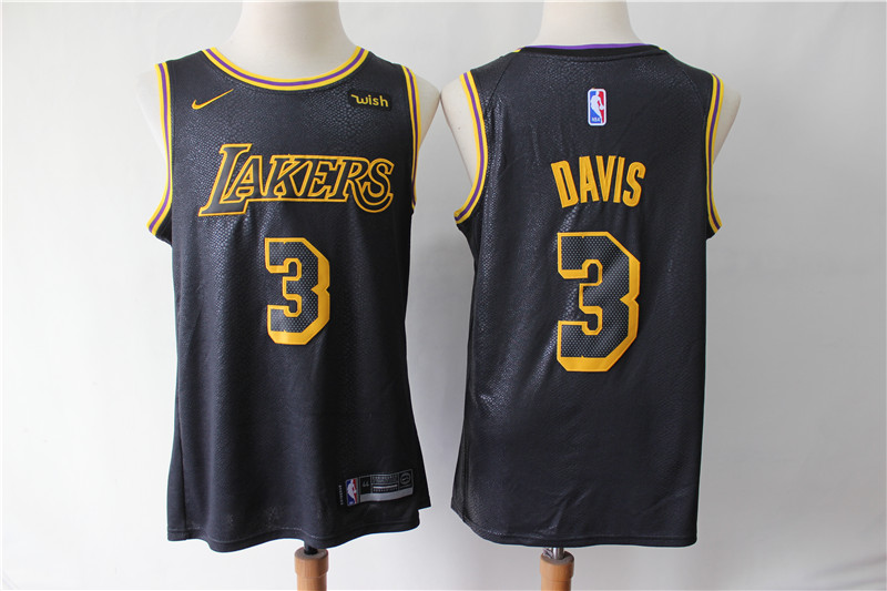 Men Los Angeles Lakers #3 Davis black Game Nike NBA Jerseys->los angeles lakers->NBA Jersey